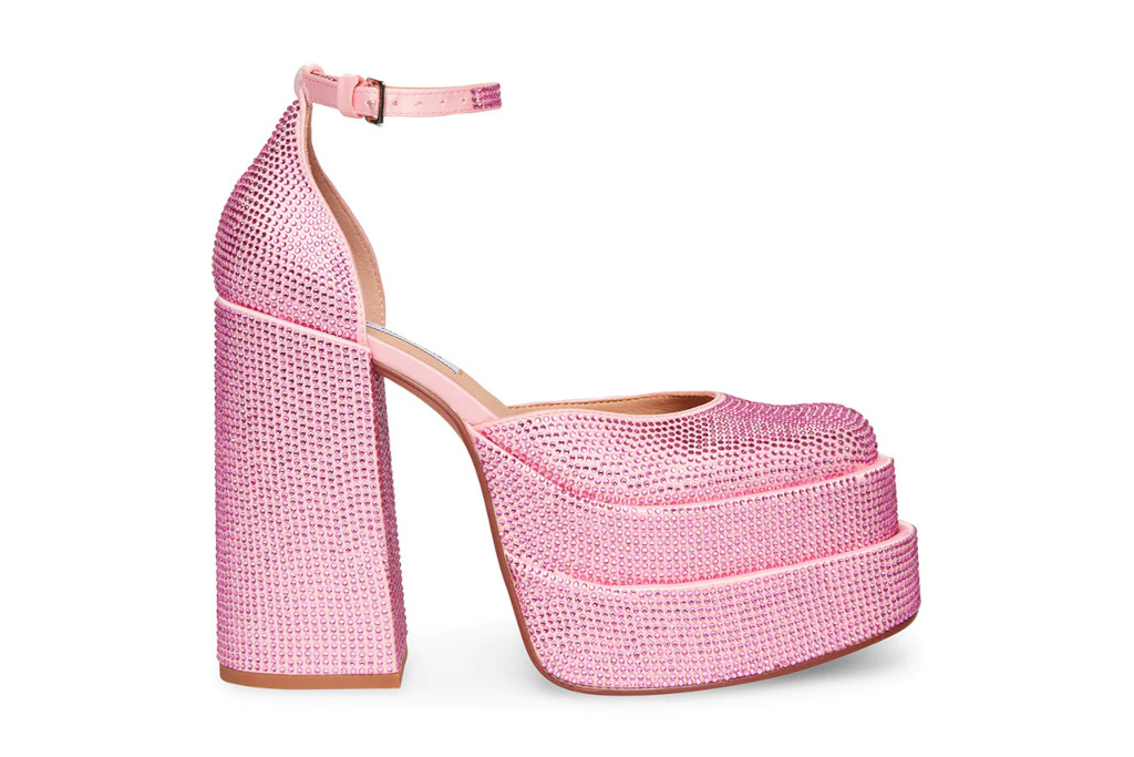 Rhinestone pink platform heel
