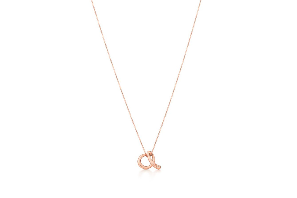 Rose gold alphabet necklace
