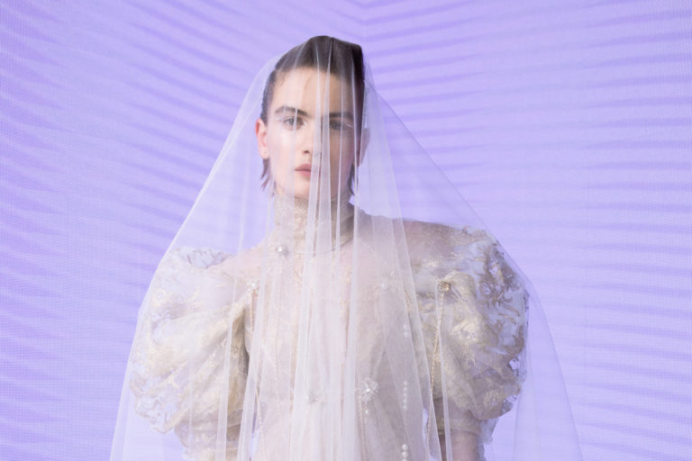 open lace back dress Mabel Gown by Vivienne Westwood  High Slit Silk Bridal Dress  Nadia's