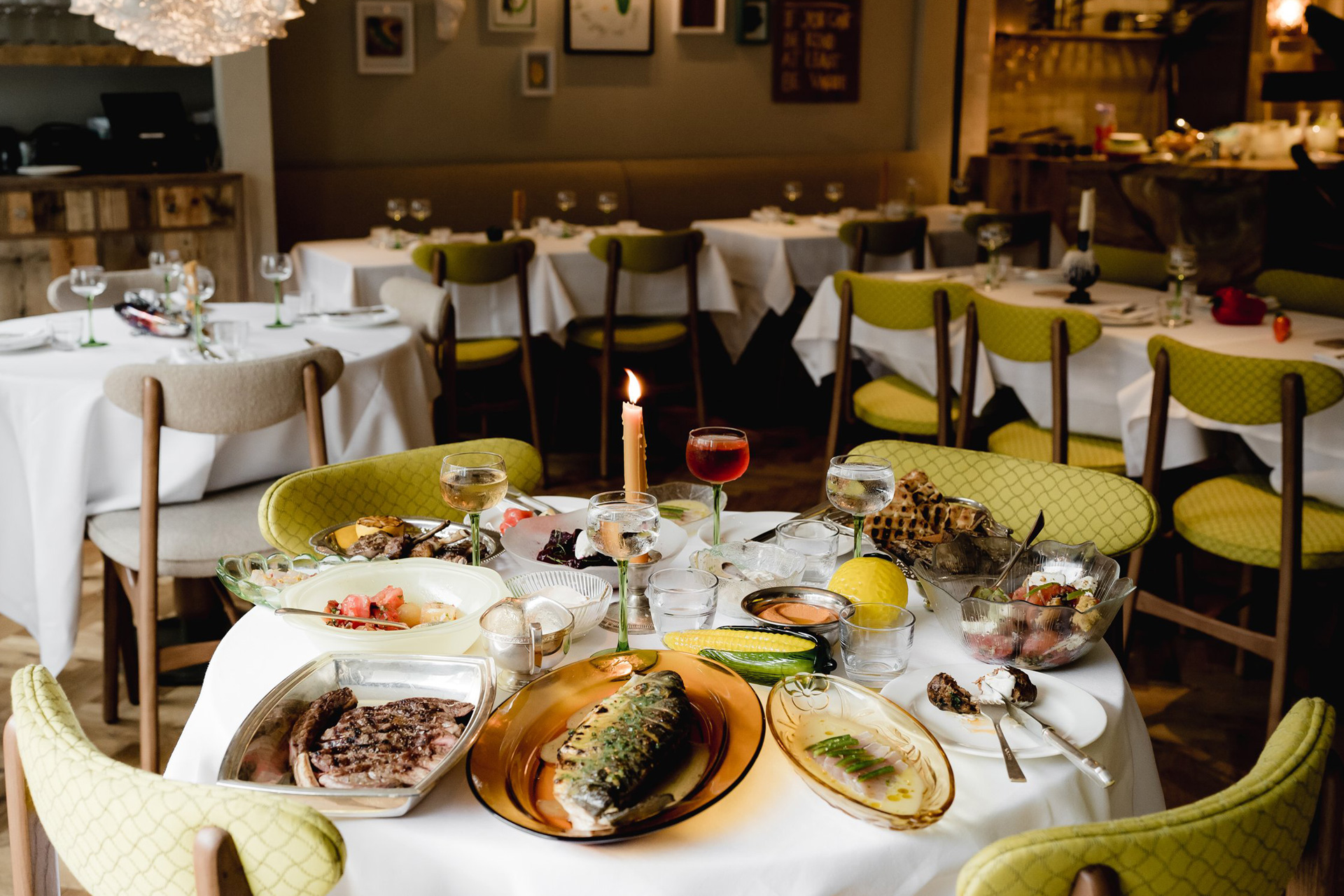 Table at Zephyr, a restaurant in Notting Hill