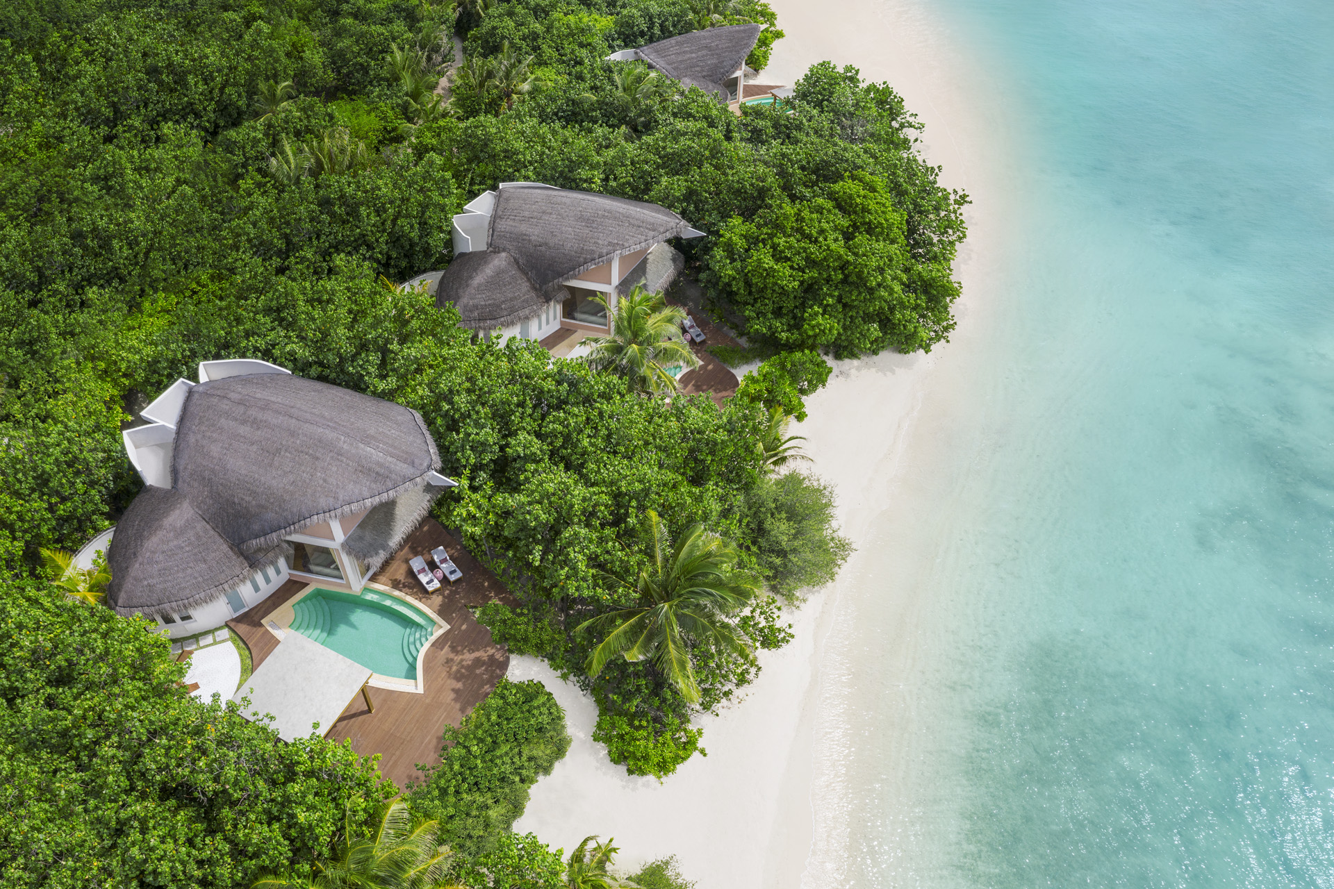 Aerial shot of JW Marriott Maldives Resort & Spa