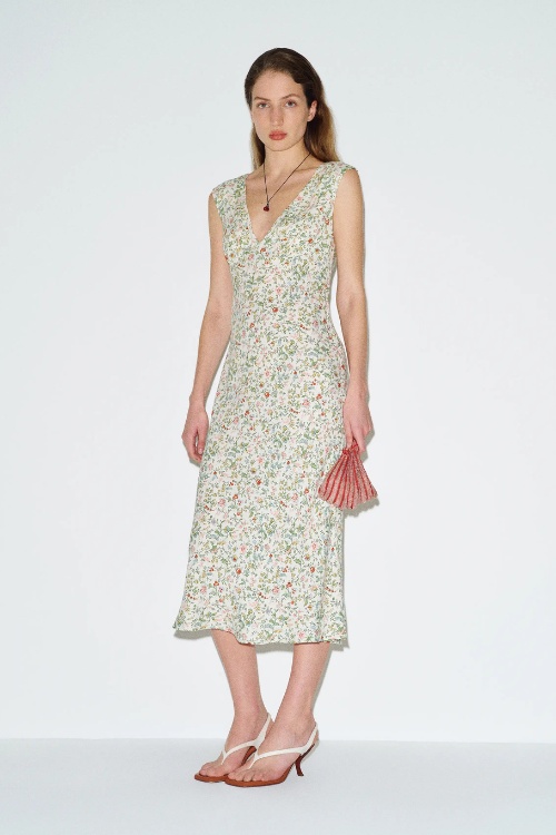 Woman in spring dress