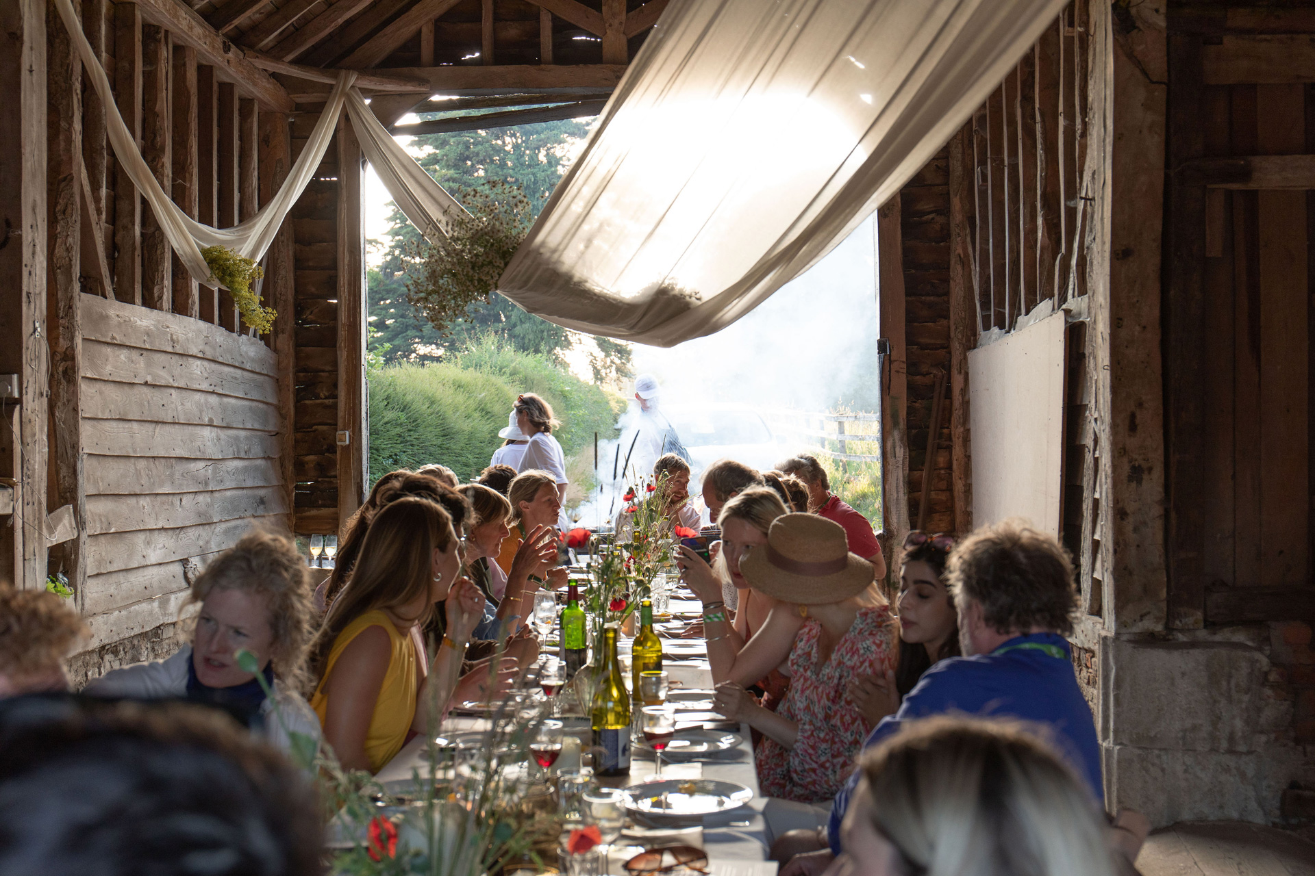 People eating at Groundswell festival