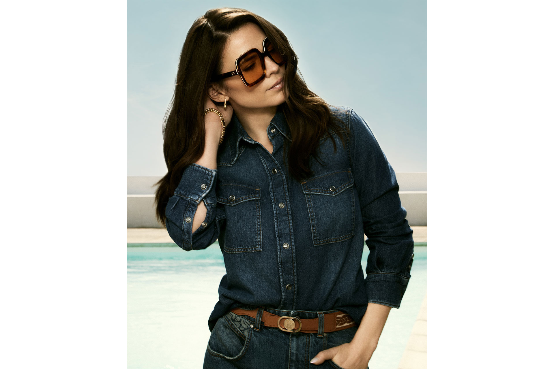 Hayley Atwell in double denim