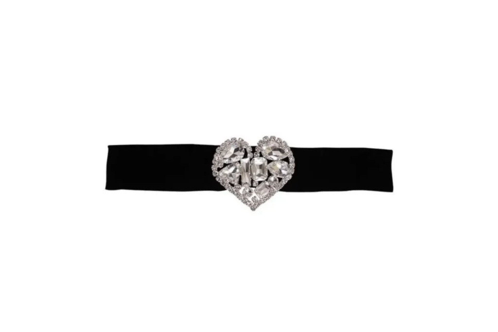 Black belt with silver heart buckle