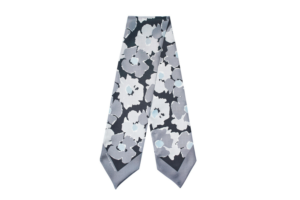 Monochrome floral scarf