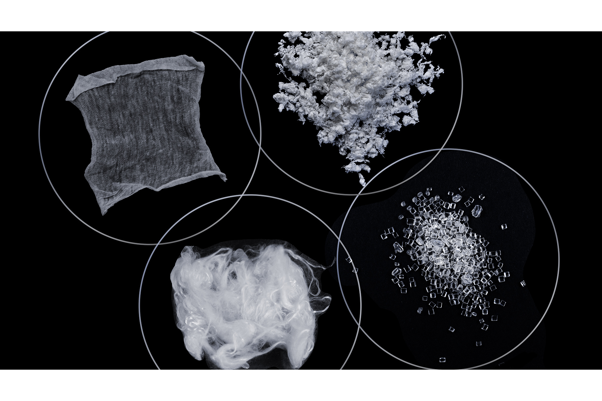 Black and white image of separated materials