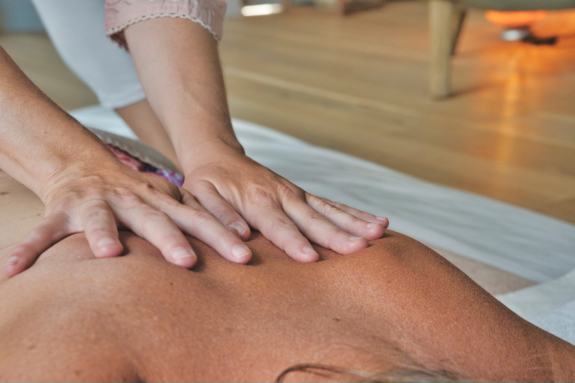 Someone receiving a massage for DIY spa experience