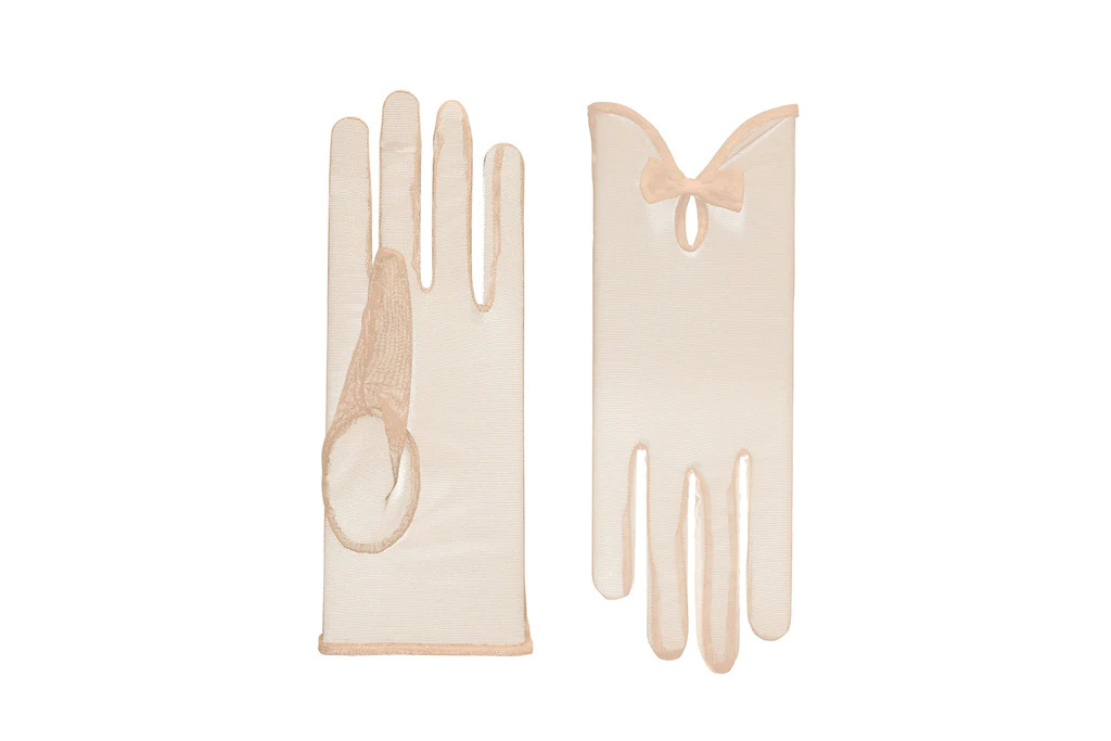 Blush coloured gloves