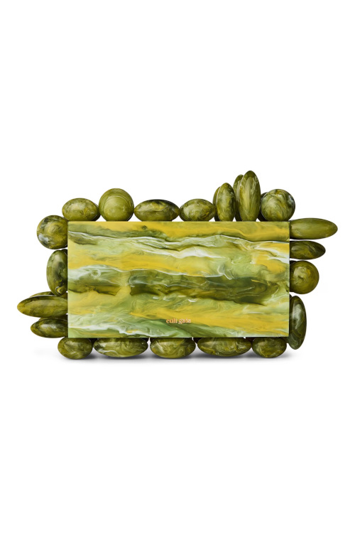 Green clutch bag