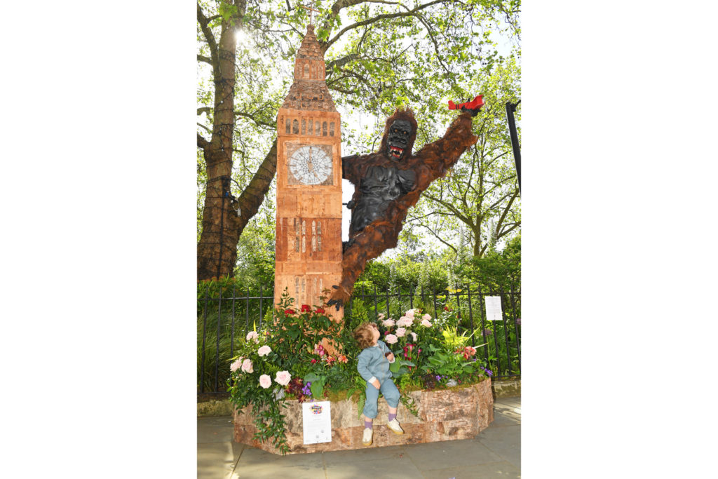 2 year old Otto Pelham attends the launch of Chelsea in Bloom with the theme 'Flowers On Film' in line with the launch of the RHS Chelsea Flower Show on May 24, 2023 in London, England.