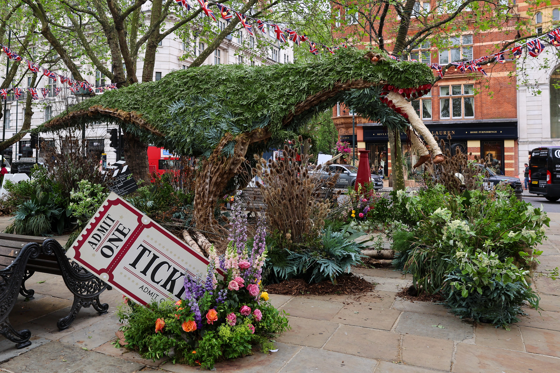 Chelsea in Bloom launches with Theme "Flowers On Film" in line with the launch of the RHS Chelsea Flower Show on May 22, 2023 in London, England.