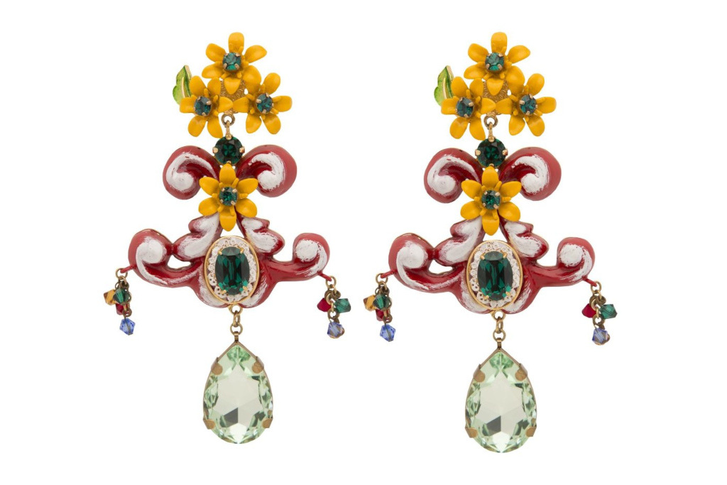 Colourful chandelier earrings