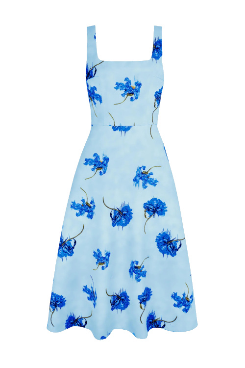 Blue floral dress | what to wear to Chelsea Flower Show