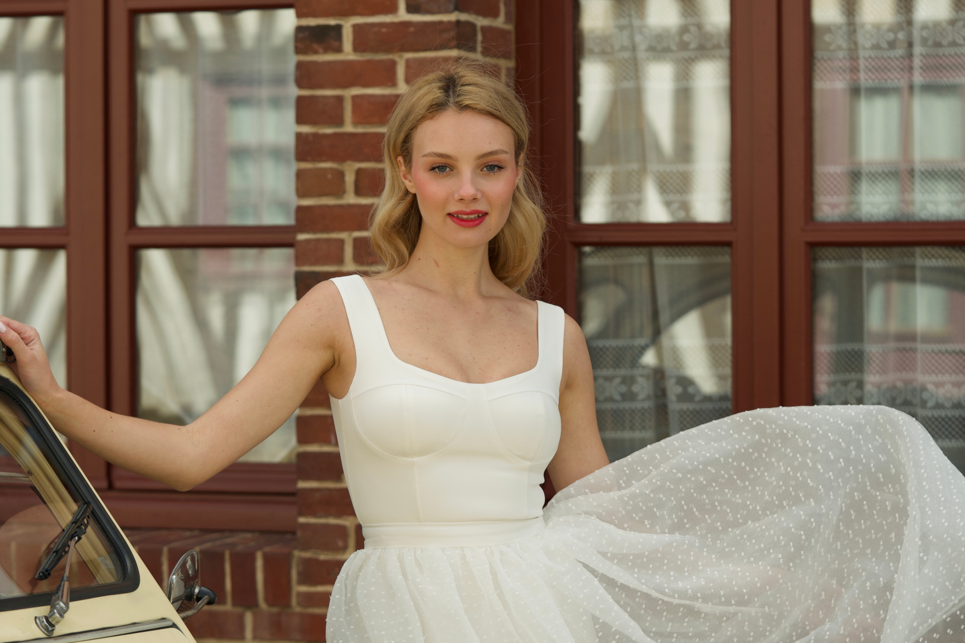 Woman in white dress