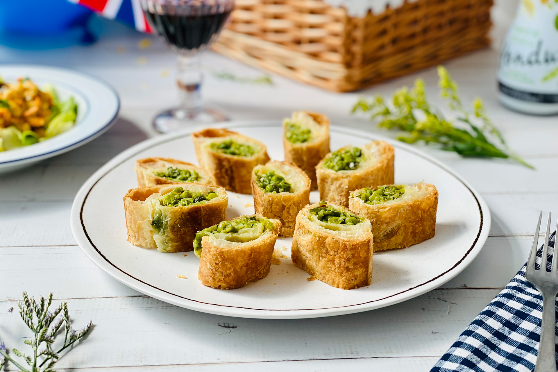 Green Pea and Mint Rolls