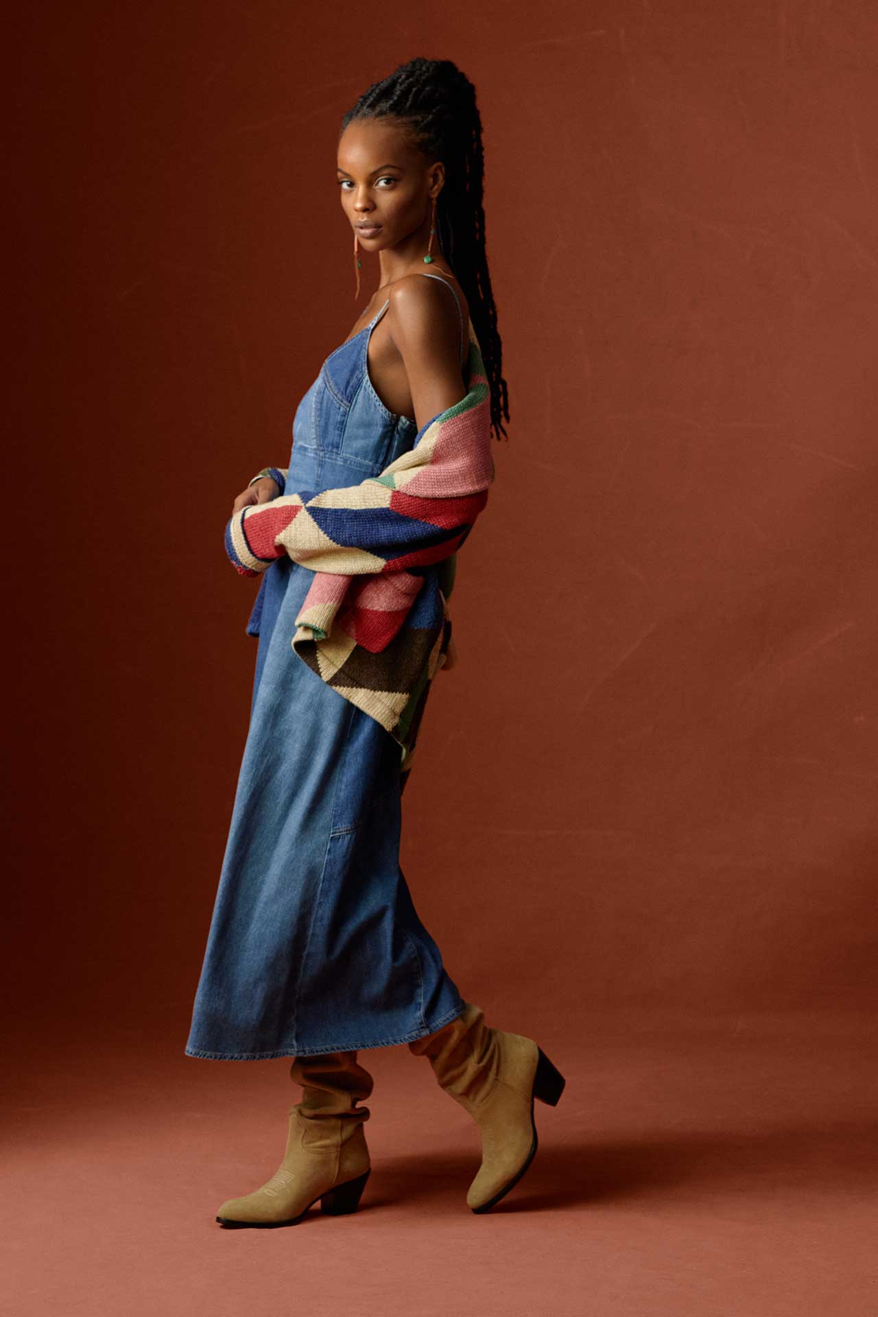 Polo Ralph Lauren Denim Patchwork Sleeveless Dress