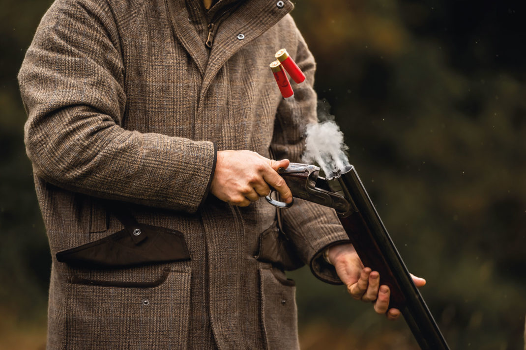 A gun being cocked