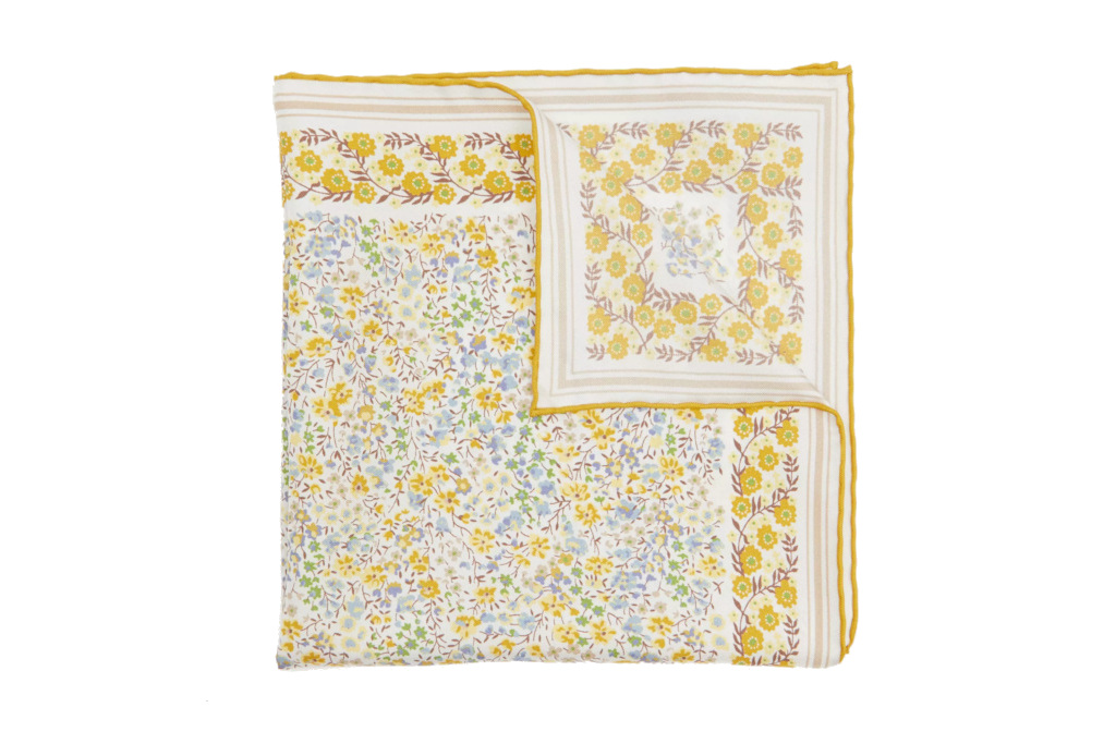 Yellow floral pocket square