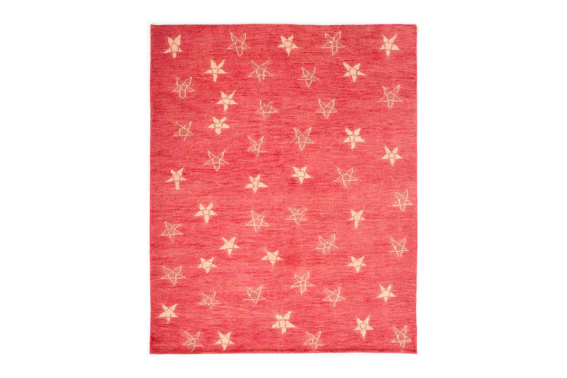 Luke Irwin raspberry pink & chalk stars rug from the Berber collection