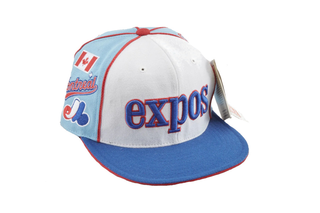 Blue and white hat