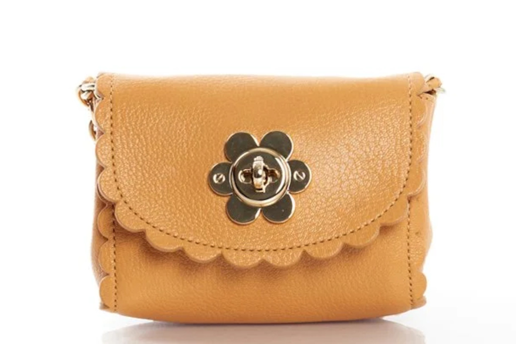 Orange bag with gold flowet