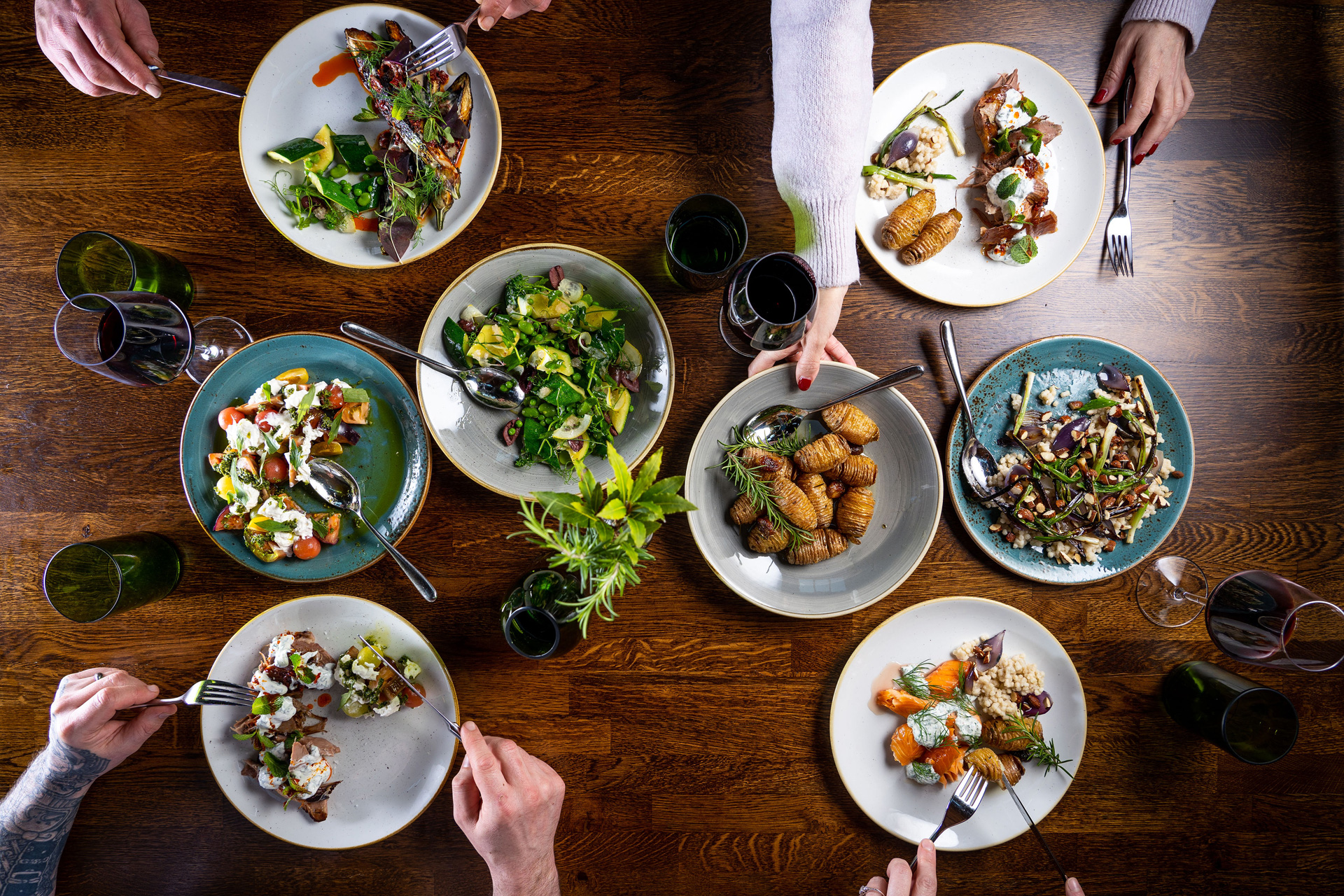 Food at Nether Wallop restaurant at Glyndebourne