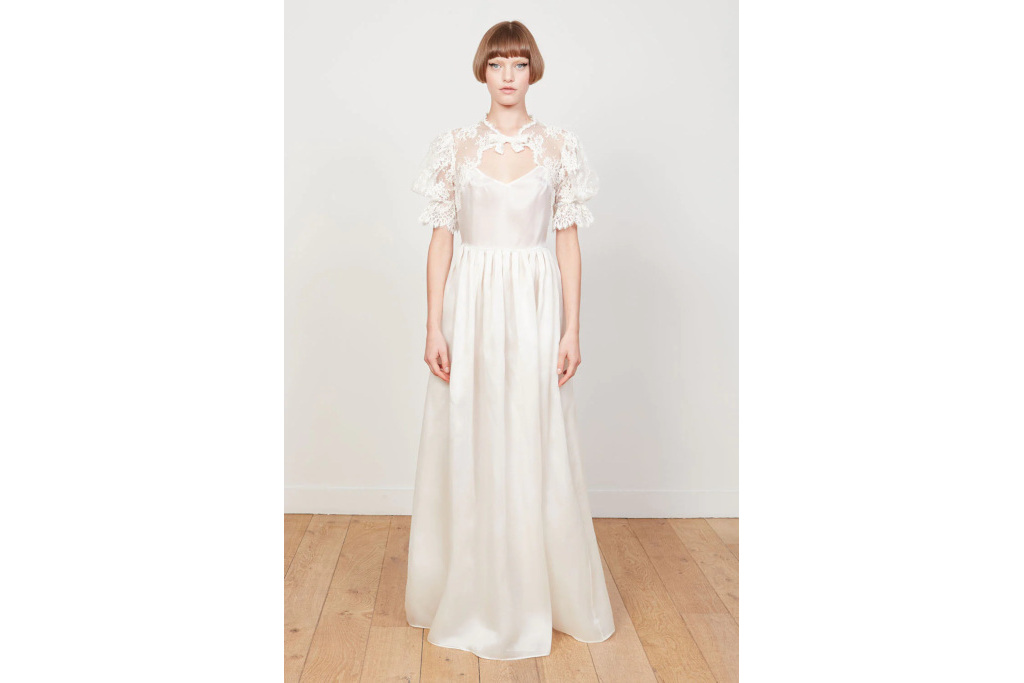 Woman in long white dress