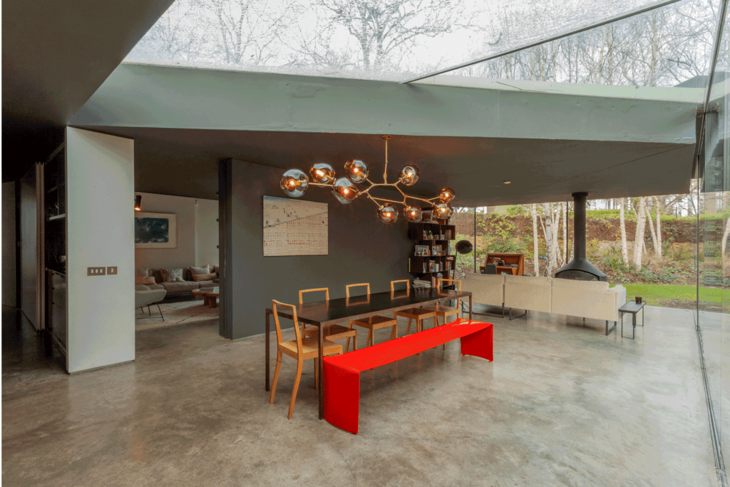 Living room in a modern apartment on Provost Road.