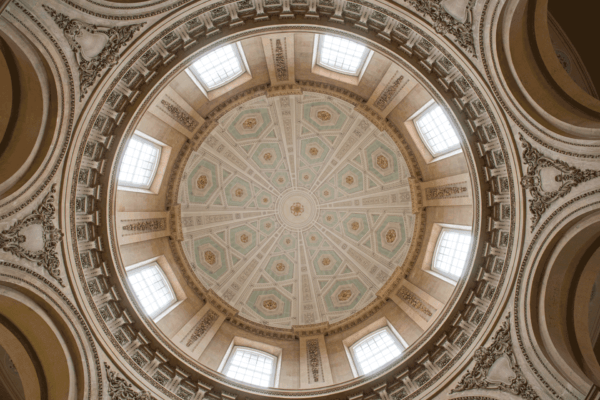 The domed ceiling of the Radcliffe Camera, Oxford.