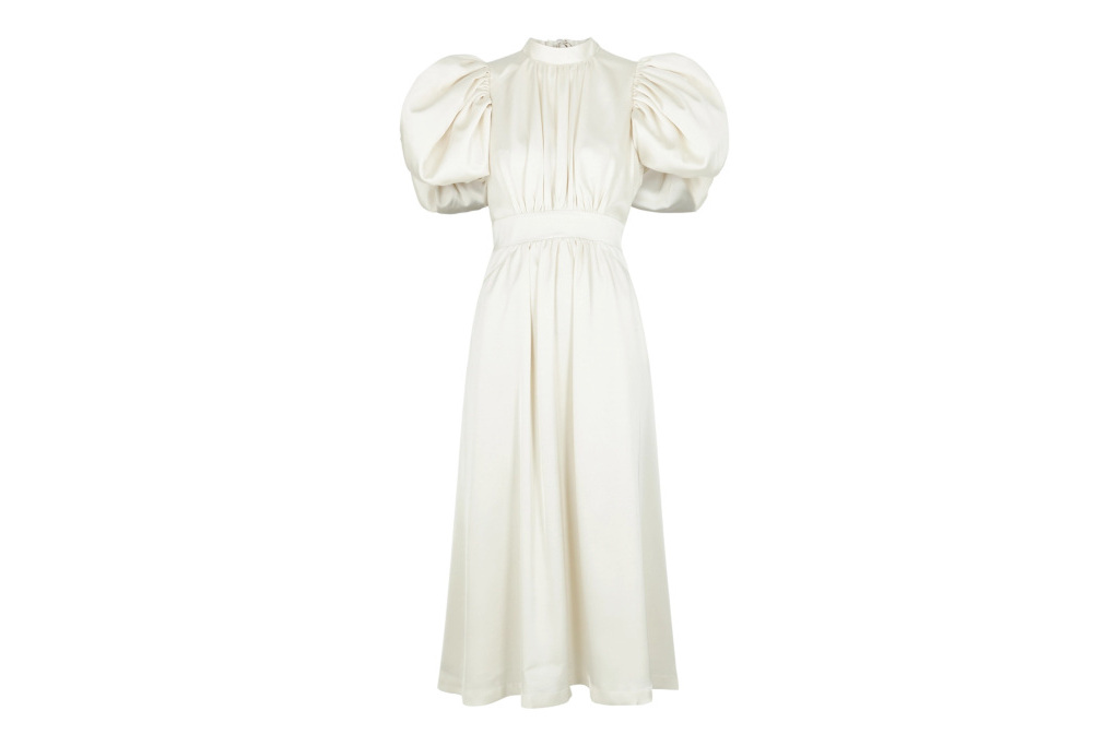 White puff sleeve dress