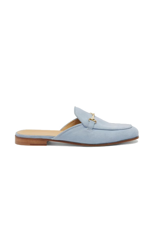 Blue loafer mule