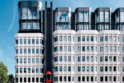 Brutalist exterior of the Standard hotel, London.