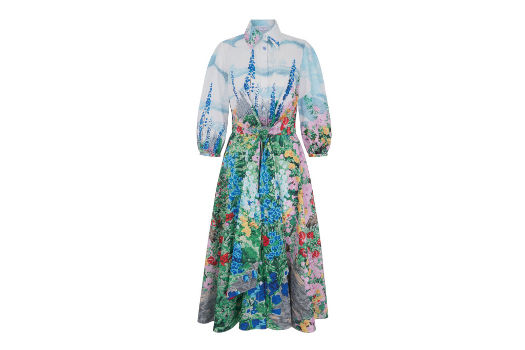 Blue dress with flowers