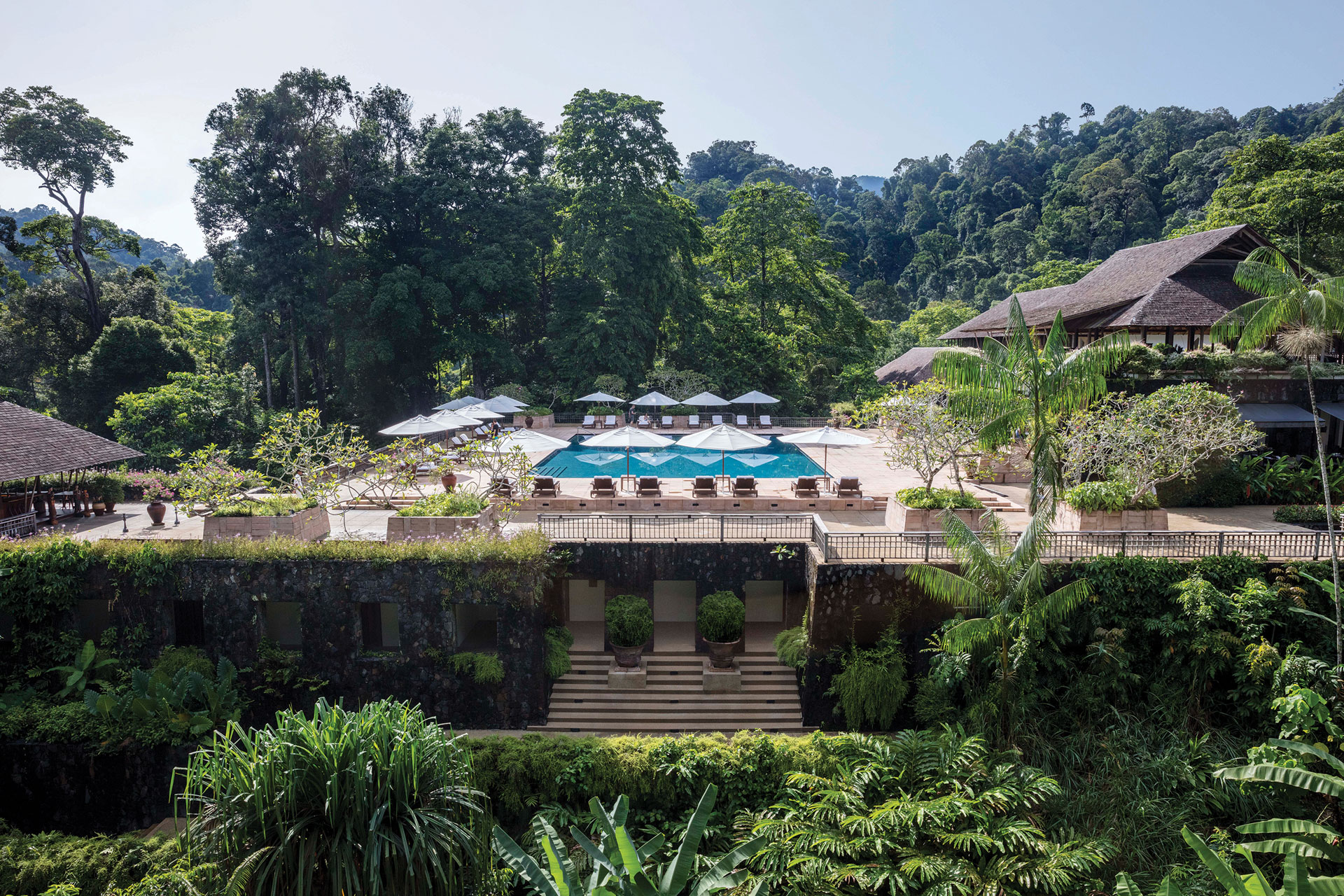 A pool at The Datai hotel in Malaysia
