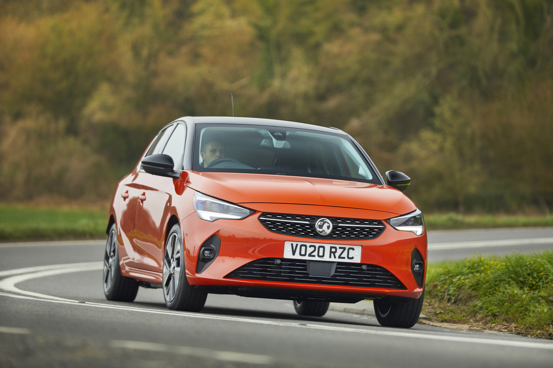 An orange Vauxhall Corsa Electric