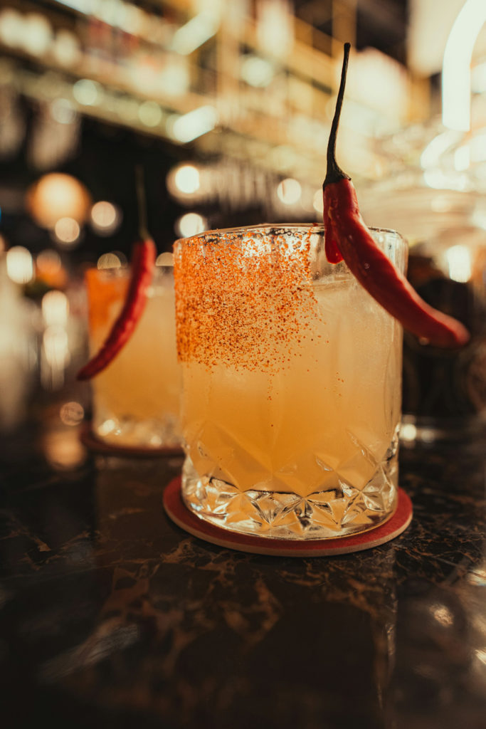 Spicy margarita on a table