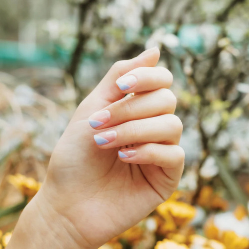 Hand with painted nails