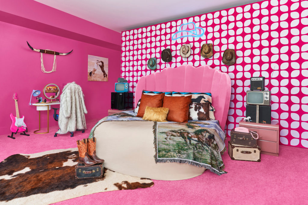 The bedroom at Barbie's Malibu DreamHouse