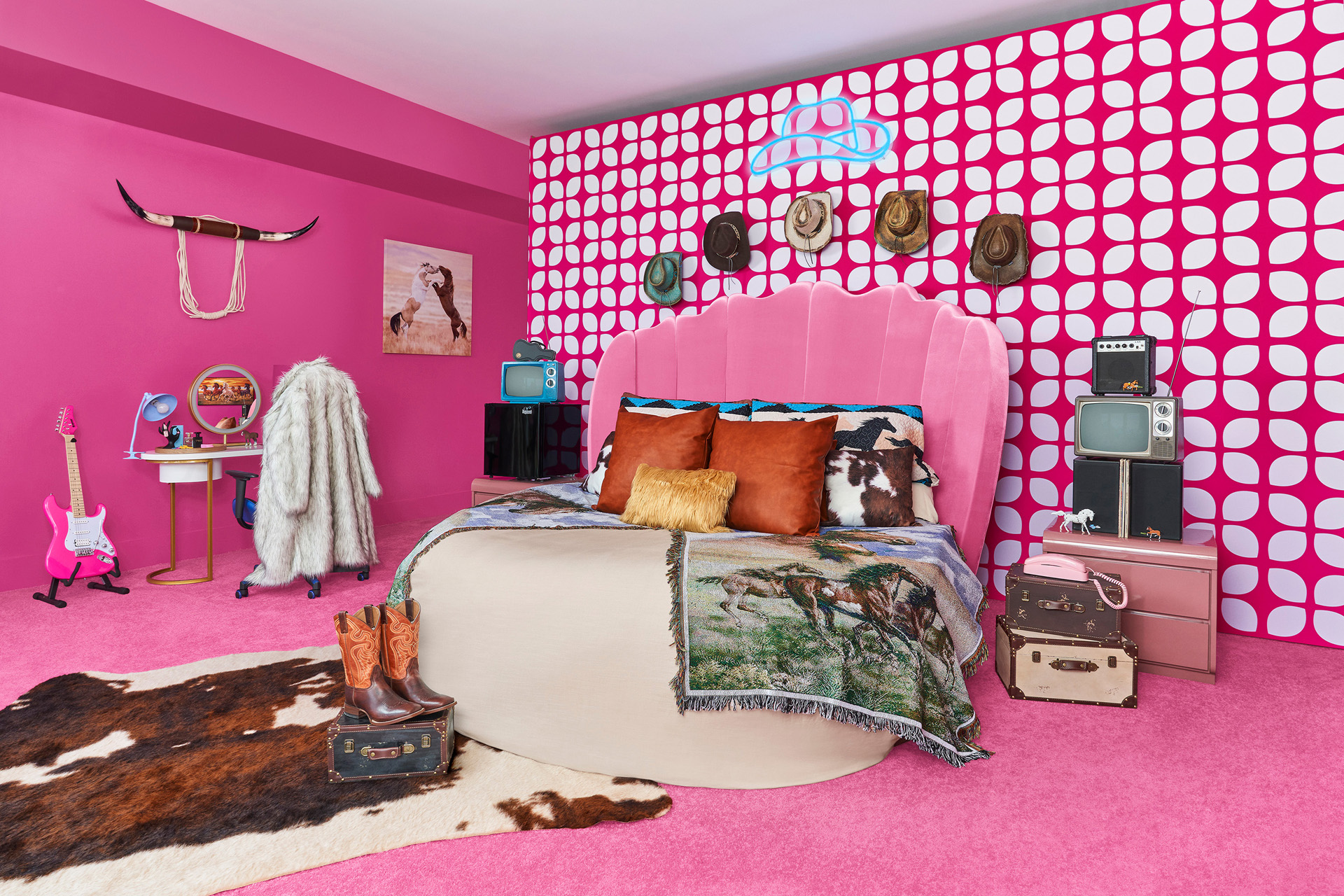 The bedroom at Barbie's Malibu DreamHouse
