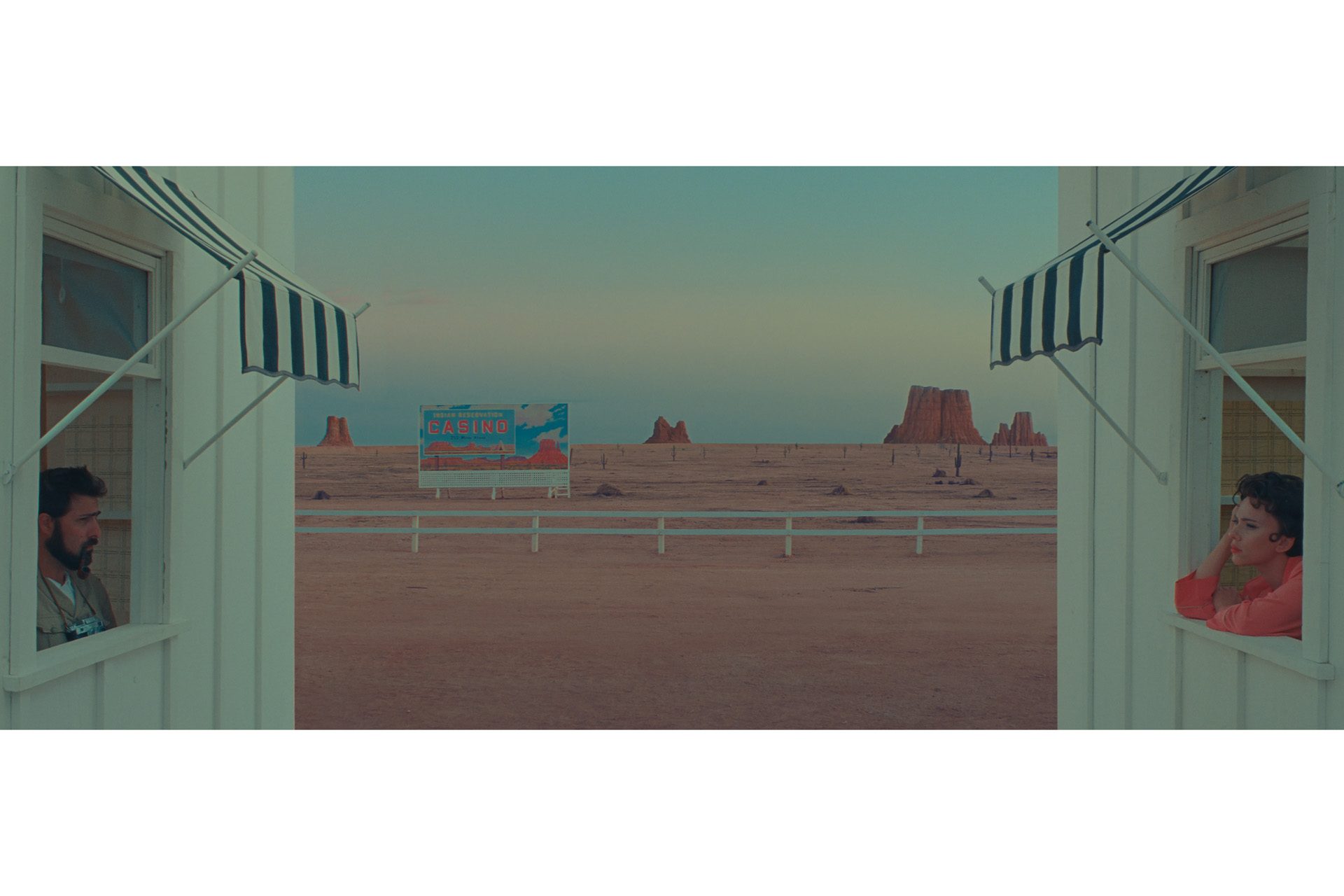 Jason Schwartzman stars as "Augie Steenbeck" and Scarlett Johansson stars as "Midge Campbell" in Wes Anderson's ASTEROID CITY