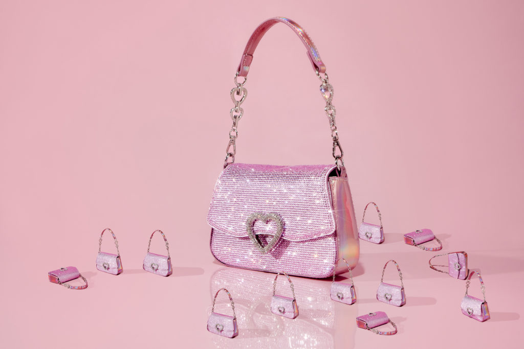 light pink sparkly bag