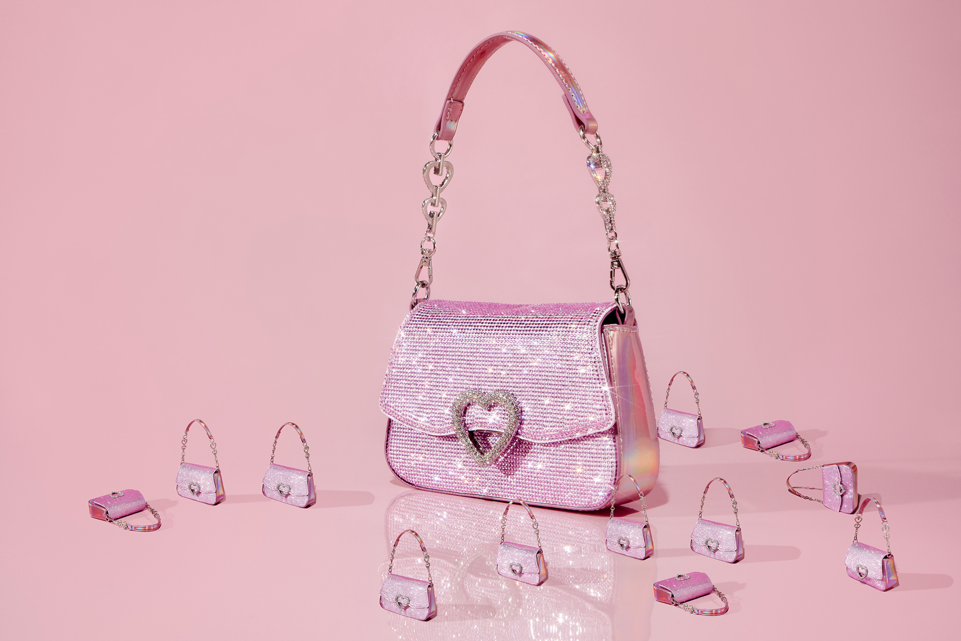 light pink sparkly bag