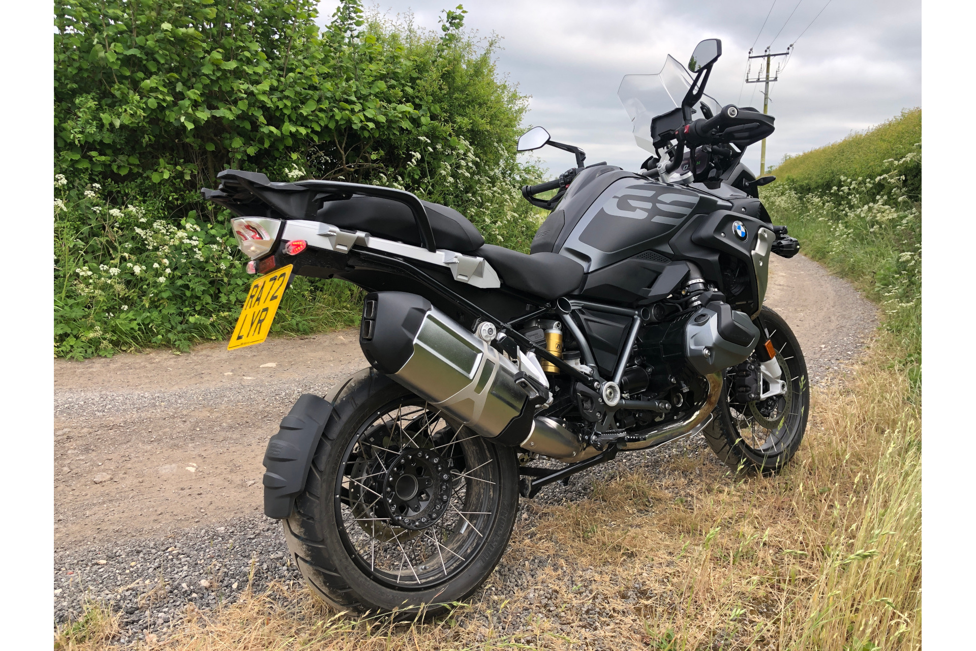 Back of motorbike on roadside