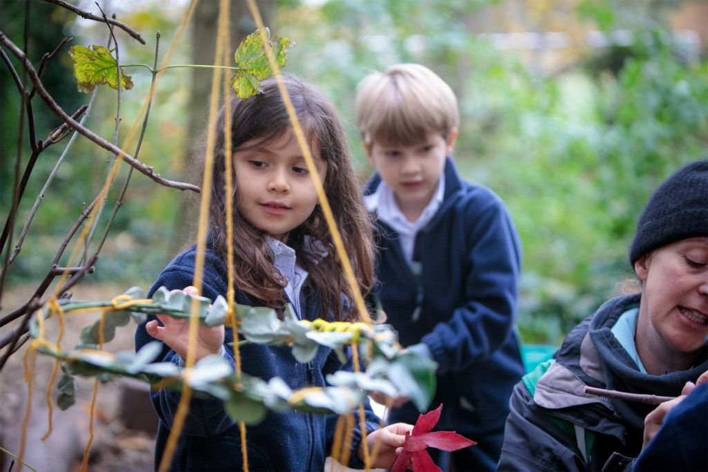 Pupils at Cameron Vale's Forest School