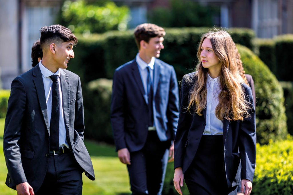Cobham Hall Sixth Form pupils on school grounds