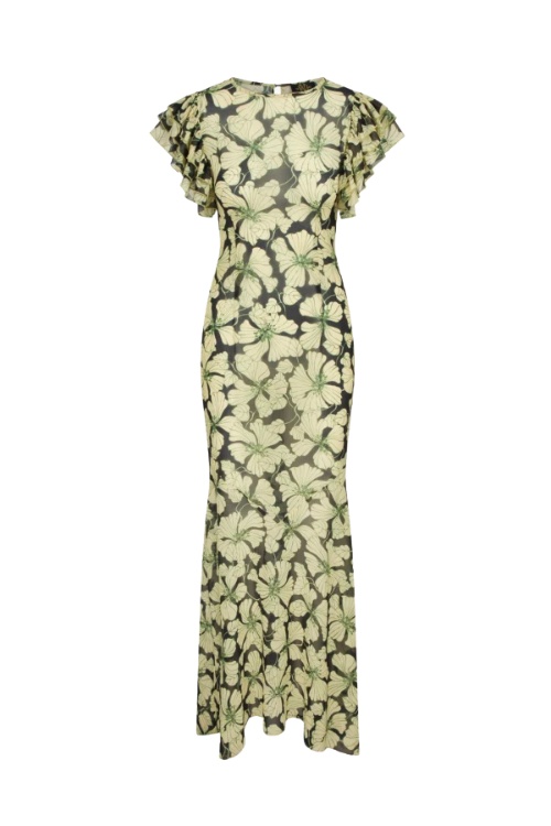 Black and cream floral dress