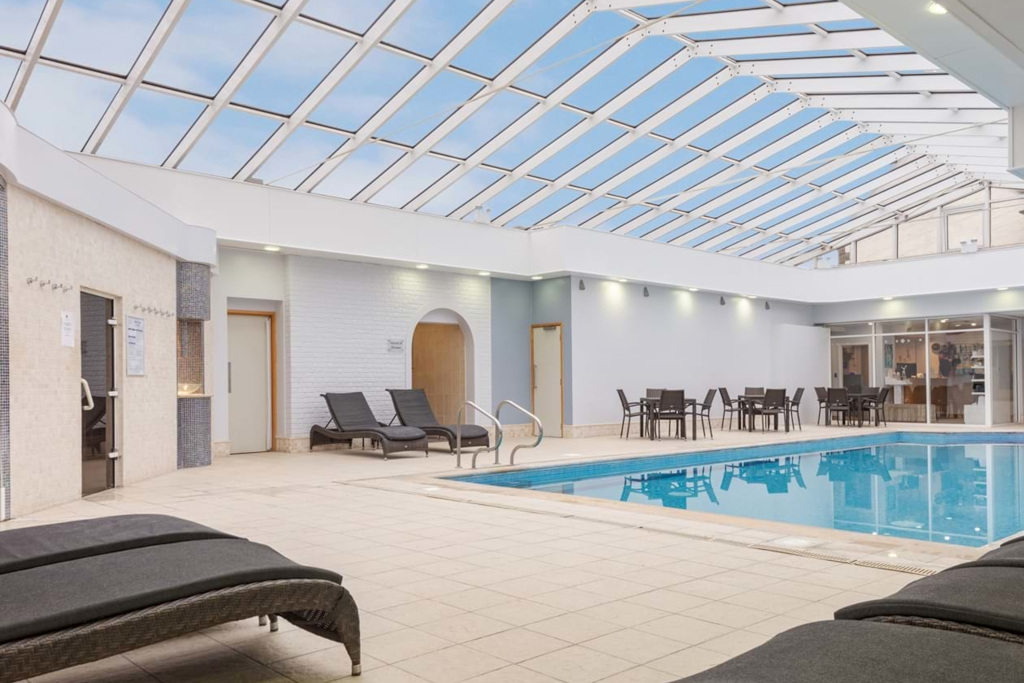Indoor pool with large skylight