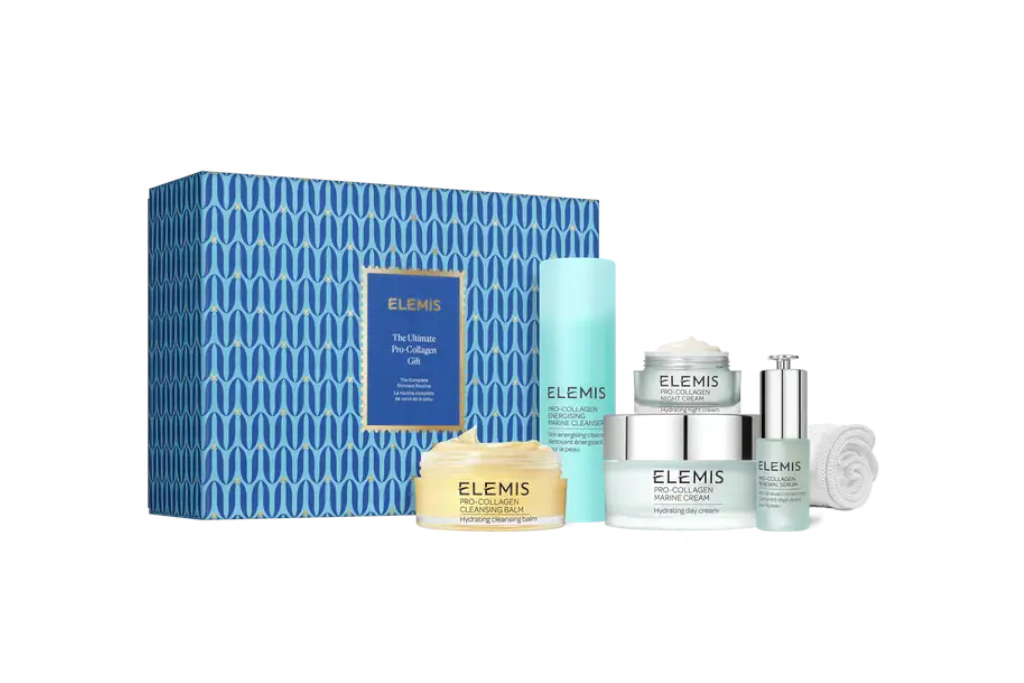 Blue box with skincare set