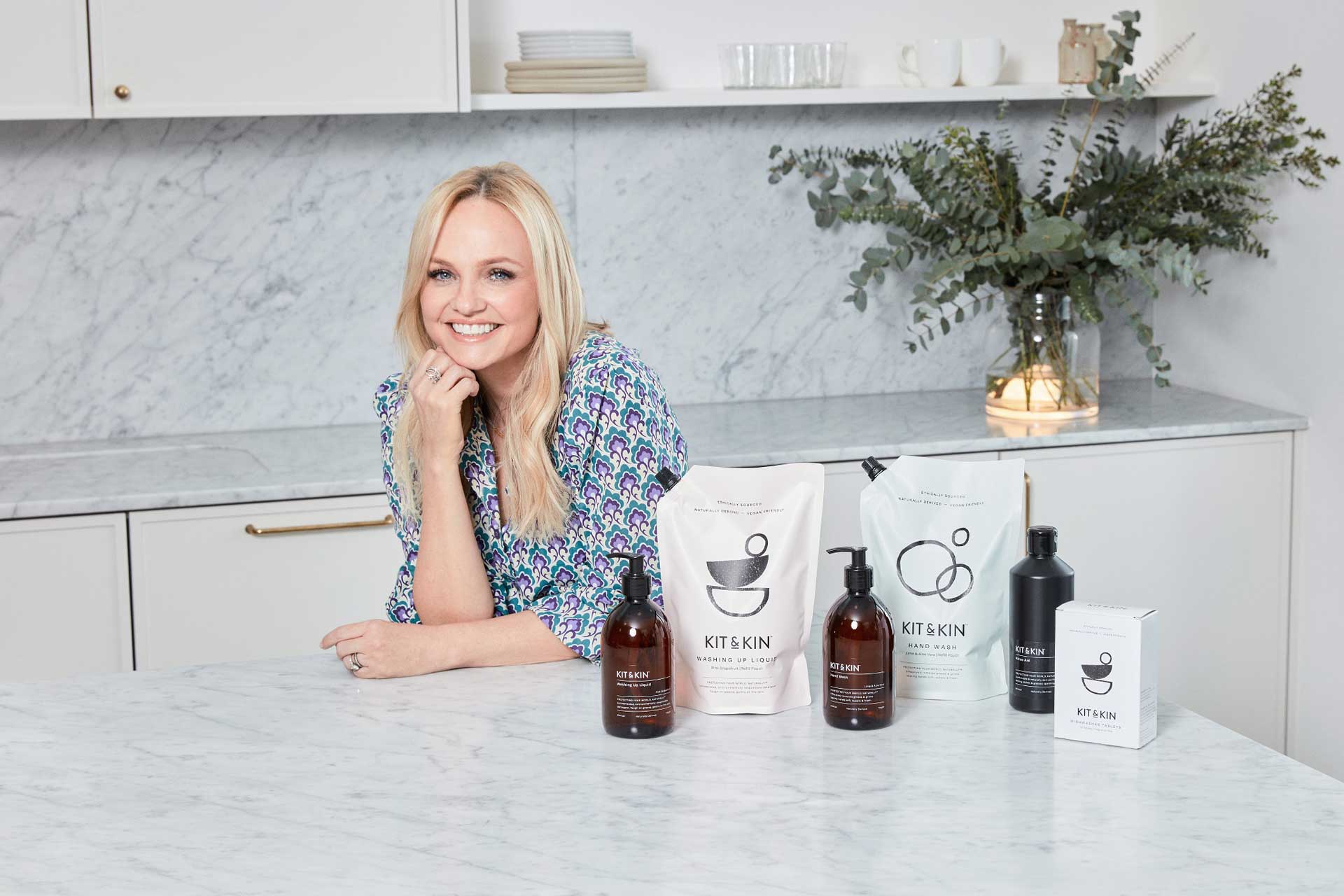 Emma Bunton with Kit & Kin products